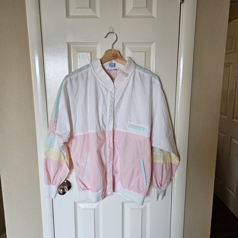80s Nordstrom Lightweight Colorblock Jacket